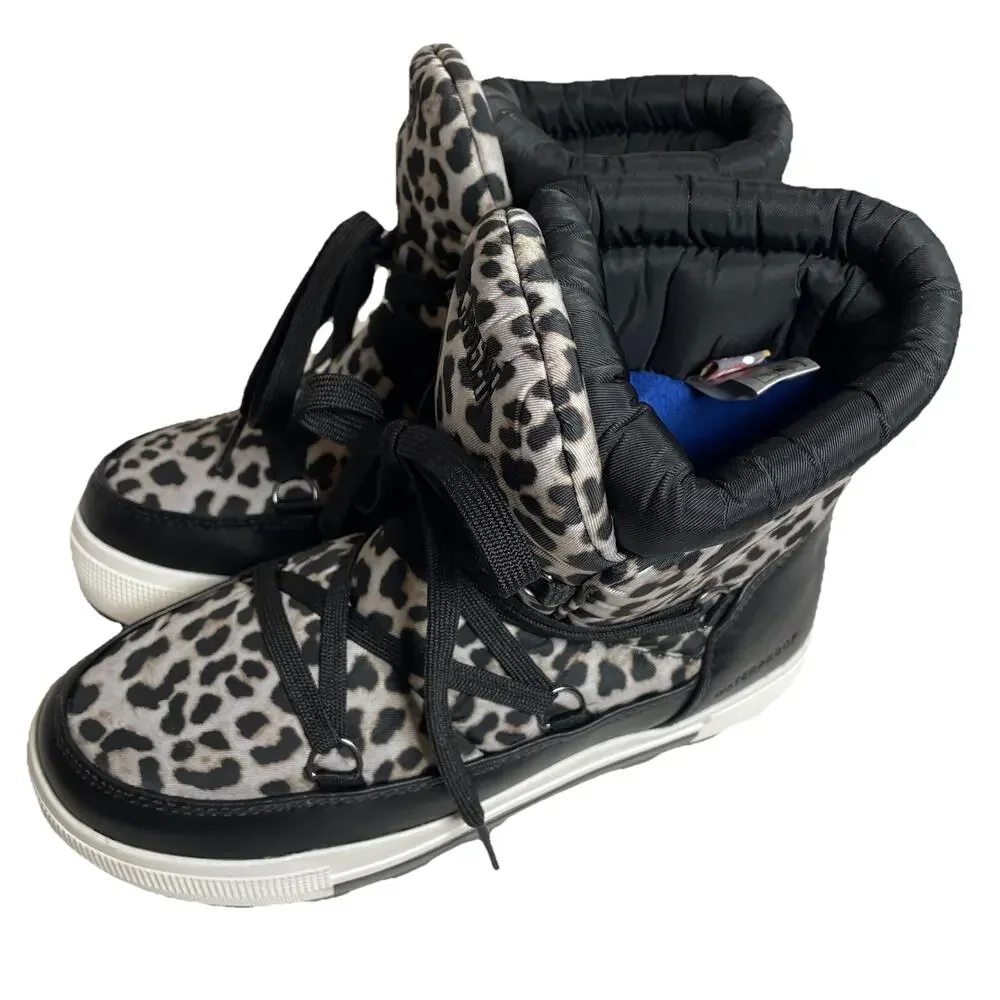 Cougar Shoes Wink Waterproof Nylon Leopard Boots Sz 6